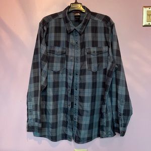North Face Blue Plaid Flannel XL